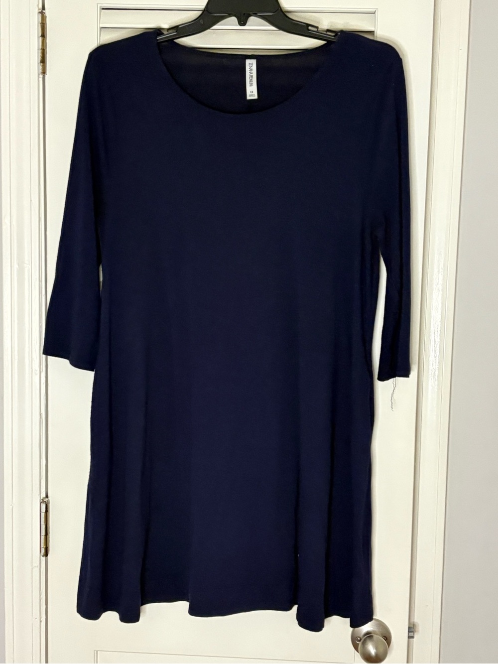 Navy Blue Scoop Neck Tunic Dress